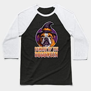 Beware the Dogoween Witch Pup! Baseball T-Shirt